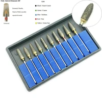10pcs dental universal sintered diamond polisher kits burs grinder for polishing trimming drill 2 35mm tool