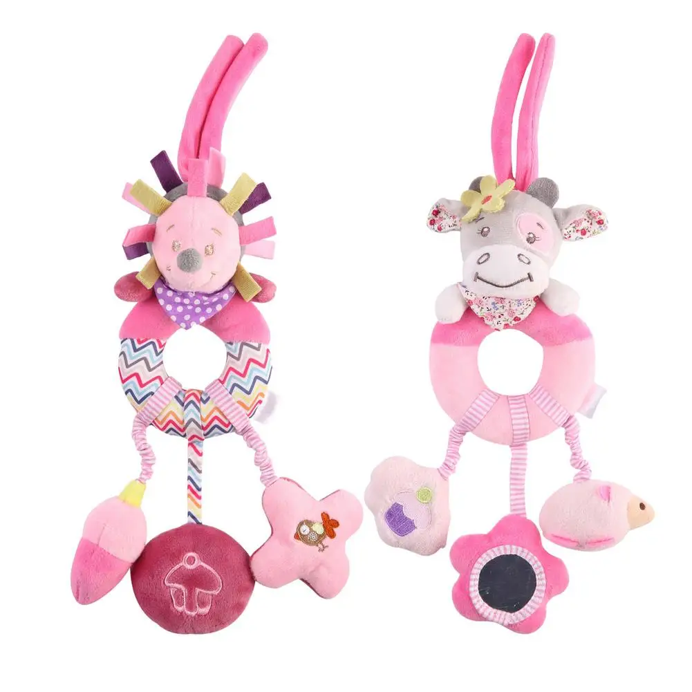 

Baby Car Rattles Toys Soft Plush Crib Toys 0-3 Years Babies Grasp Toys Cute Animal Stroller Toys For Boys Girls Indoor Outdo