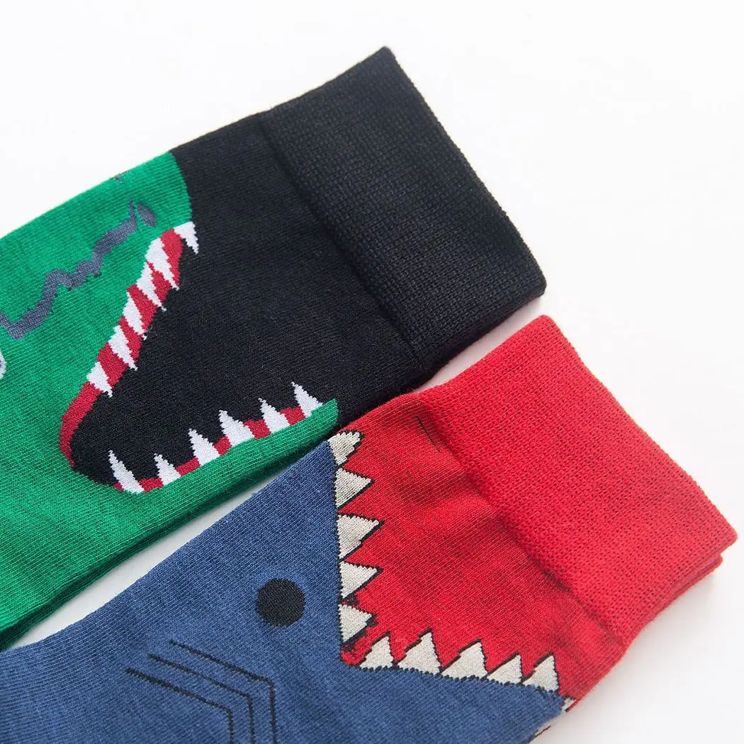 Повседневные Дышащие мужские носки Модные Винтажные высокие с принтом крокодила