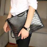 new business bag luxury men clutch high quality large capacity envelope bag fashion crocodile leather wallet cross document bag