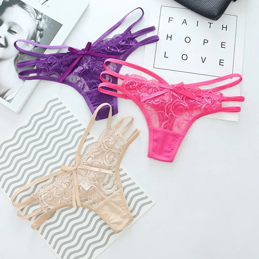 Сексуальные модные Уютные Трусики женские ультратонкие кружевные стринги с