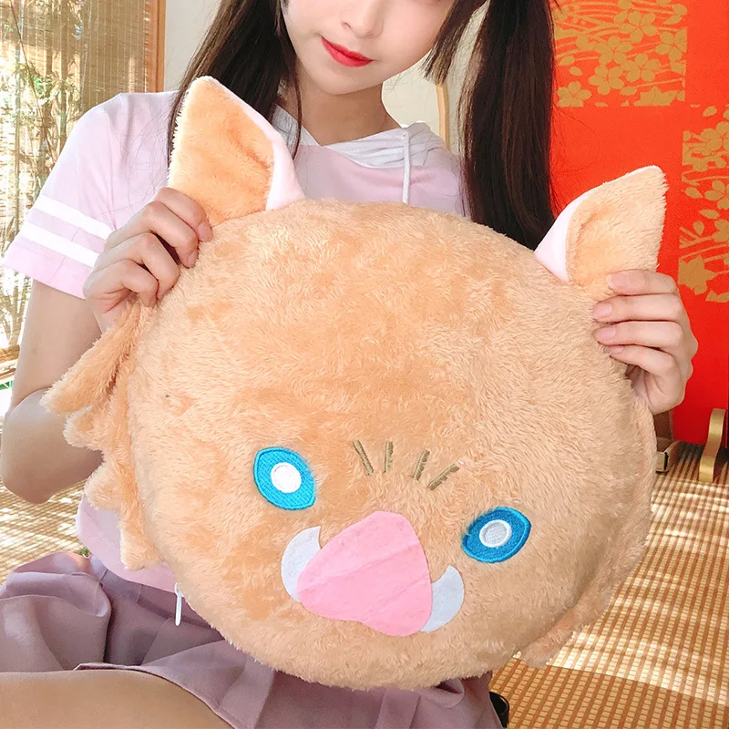 

Demon Slayer Plush Toys Anime Kimetsu No Yaiba Hashibira Inosuke Figure Doll Pillow 35cm Cosplay for Gift