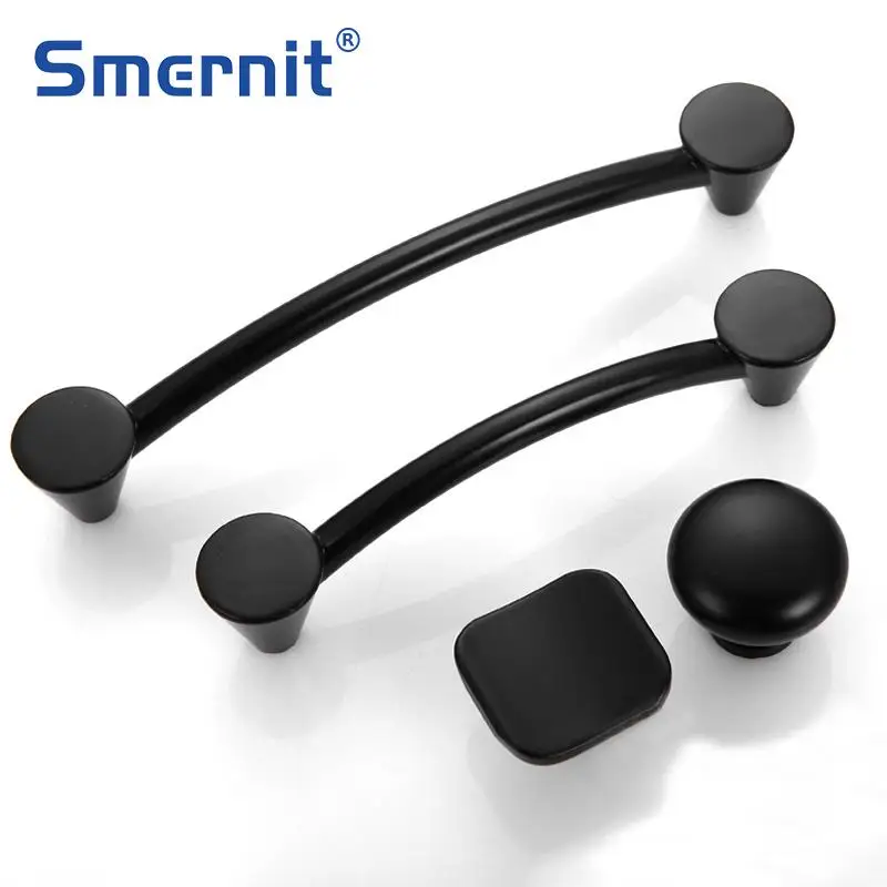 Классические Дверные ручки черные для ящиков мебельные и кухонного шкафа