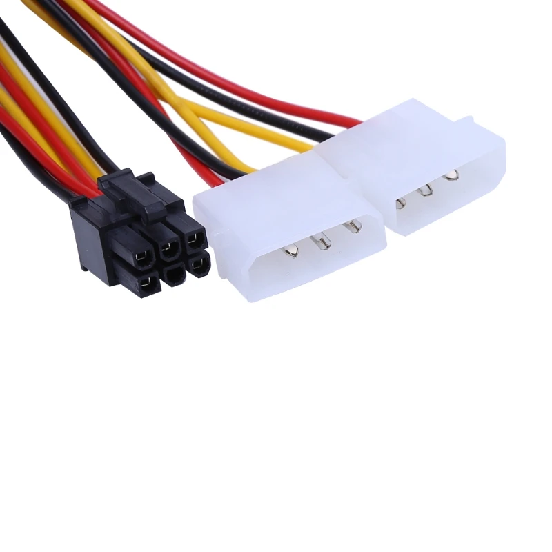 10 шт./компл. двойной Molex 4-Pin к одному PCI-E 6-Pin Мощность разъем Y Кабель-адаптер |