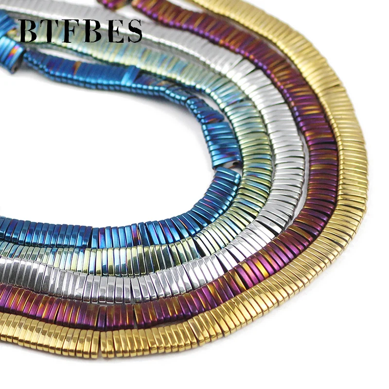 Натуральный гематитовый камень зеленый синий фиолетовый золотой два отверстия