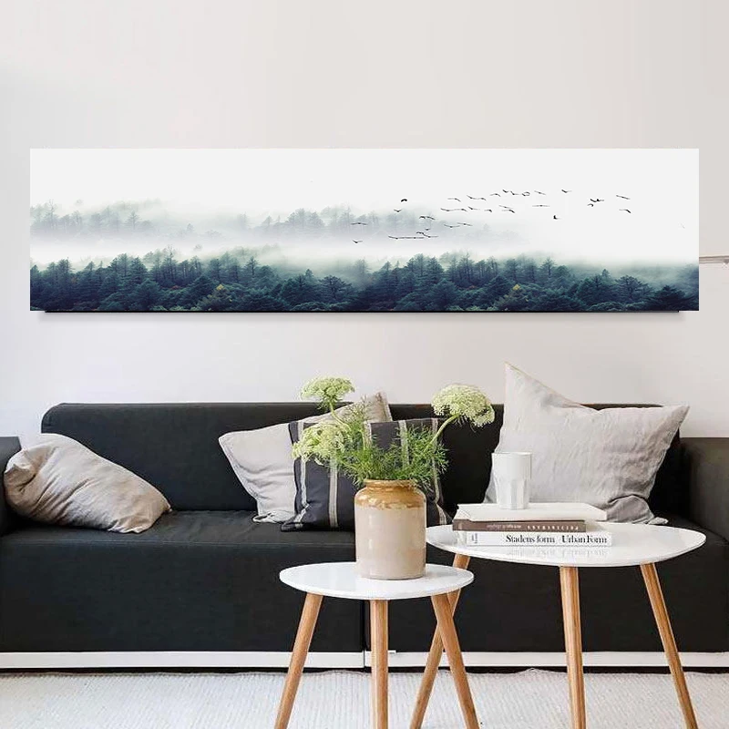 Современное минималистичное украшение на холсте в скандинавском стиле с