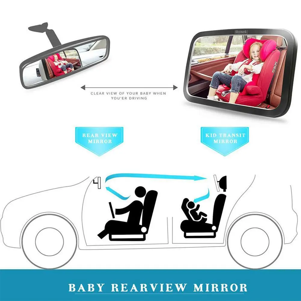 

Car Safety Baby Auto Back Mirror Baby Rearview Degree 360 Mirror Adjustable D9B1