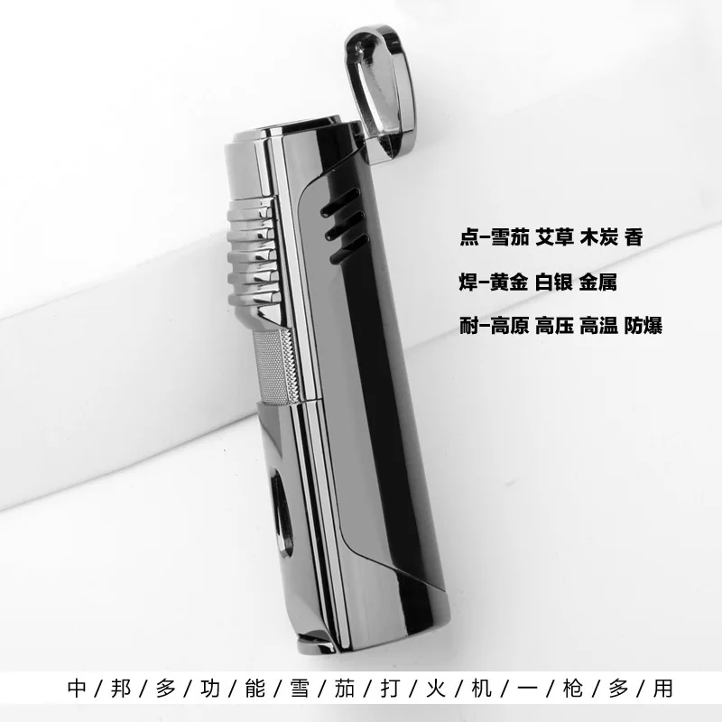 Jobon металлическая Тройная Зажигалка для газовых окон 1 и 3 Jet Gas Cigar Three Turbo