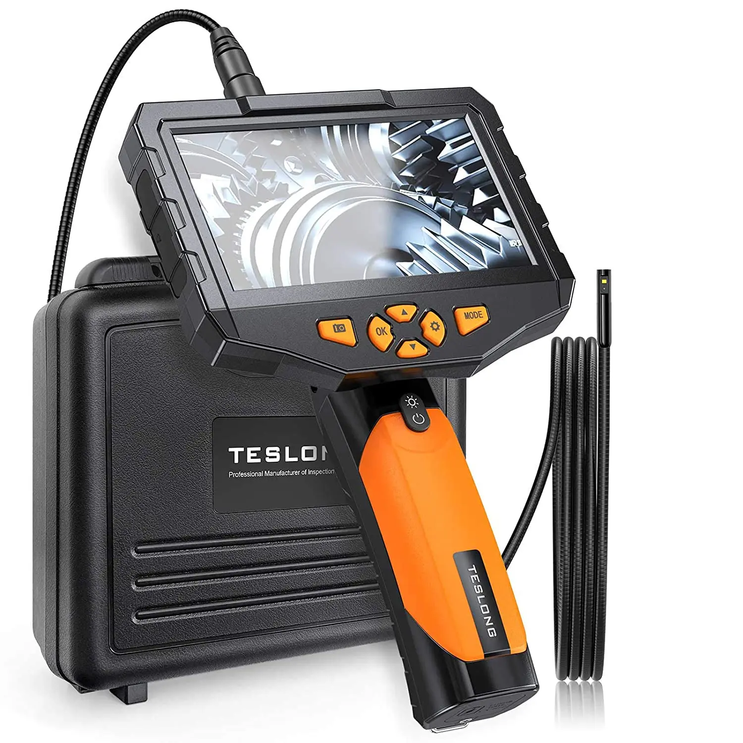 

TESLONG 5.0" 8MM Dual Lens Digital Industrial Endoscope Camera 1080P HD Drain Pipe Borescope Snake Tube Inspection Camera