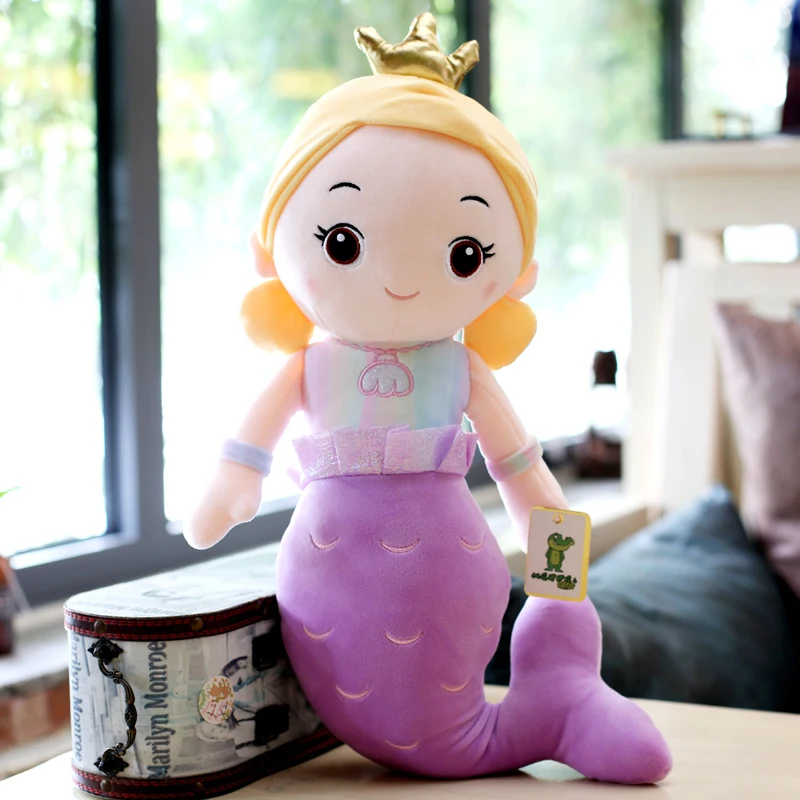 Purple Новая Милая Корона Русалочка плюшевая игрушка кукла детская игрушка девочка подарок на день рождения Домашнее украшение - Цвет: Purple