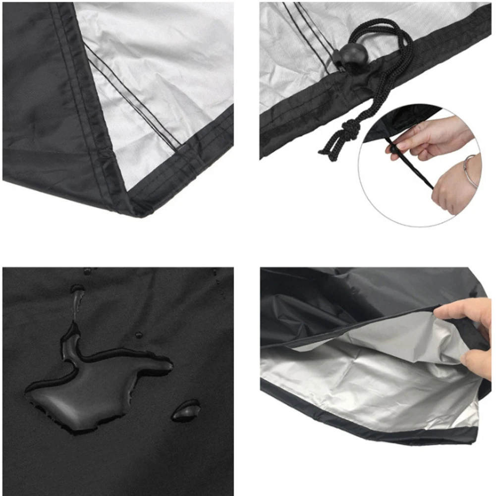 

Barbecue Hood Cover Anti-Dust Waterproof Duty BBQ Grill Cover Rain Protective Barbecue Cover Round With Retractable Drawstring