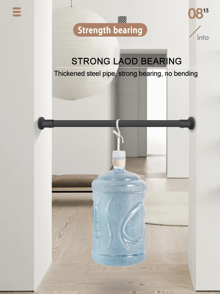 

not in/50-70cm Punch Stainless Steel Bathroom Shower Curtain Tension Rod Retractable Clothes Bar Home Curtains Stretch Pole NEW