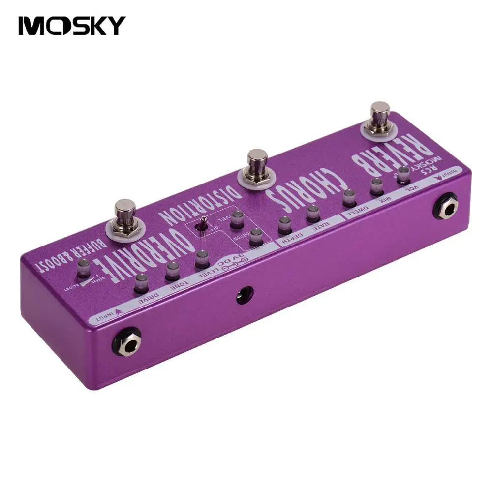 Педаль для гитары MOSKY RC5 6-в-1 педаль с несколькими эффектами в металлическом