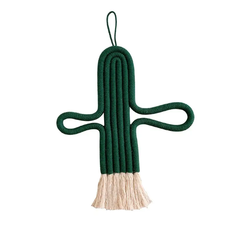 

Macrame Wall Hanging Home Decoration Accessories Cactus Charm Car Hand-woven Tapestry Wall Hanging Boho Decor
