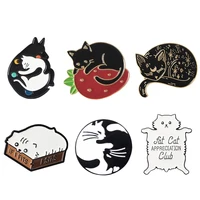 cat kindergarten enamel pins box kitten hugging cats badge custom brooch bag clothes lapel pin cartoon animal jewelry gift