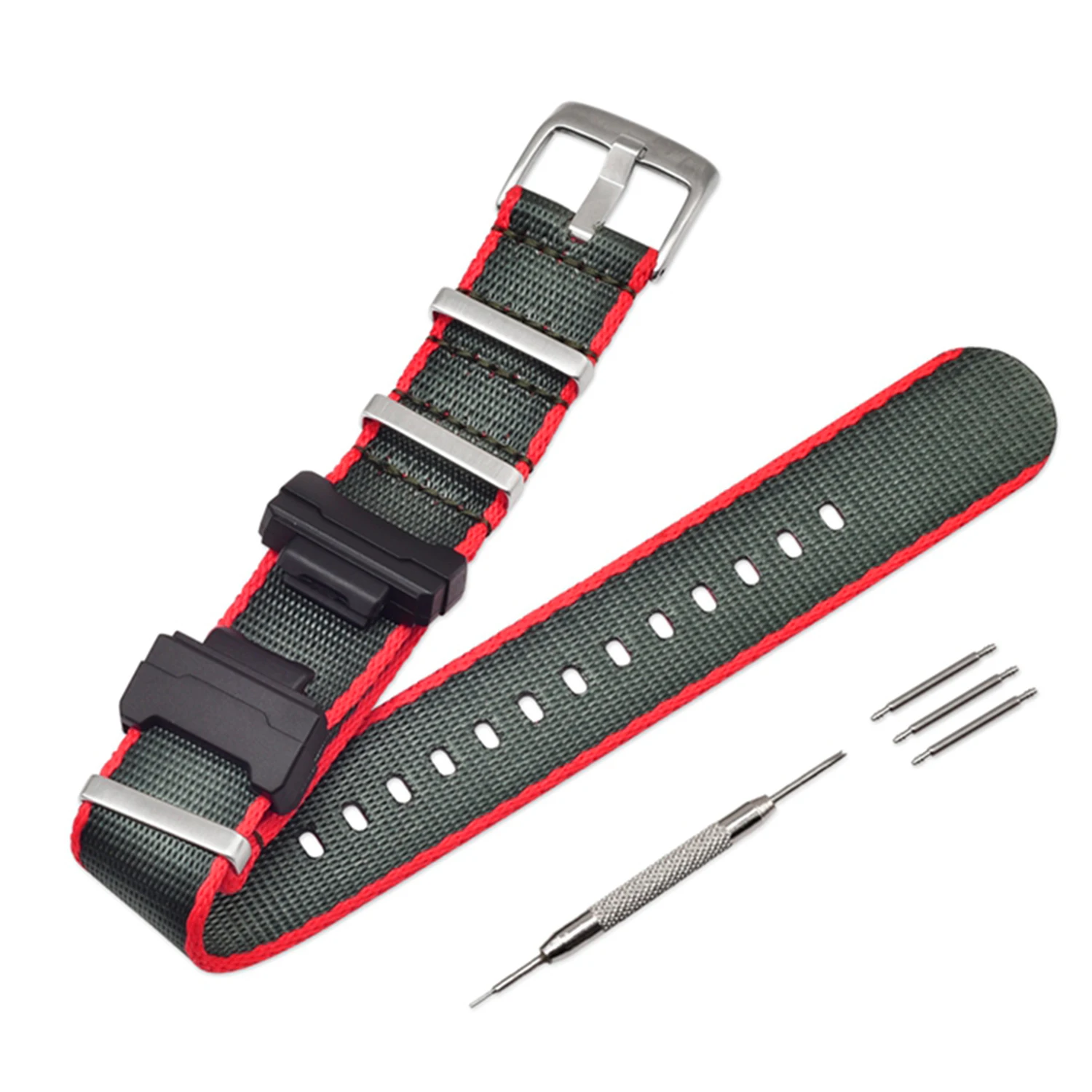 Gosear 3 кольцевой нейлоновый тканевый браслет ремешок для часов с набором