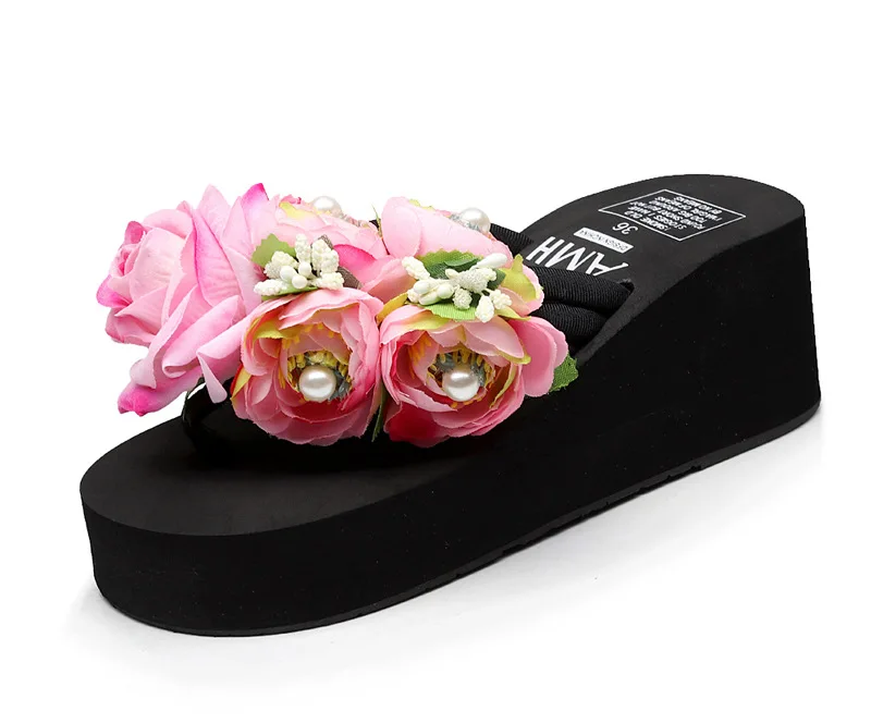 Шлепанцы женские ручной работы сандалии на высоком каблуке пляжные шлепанцы с