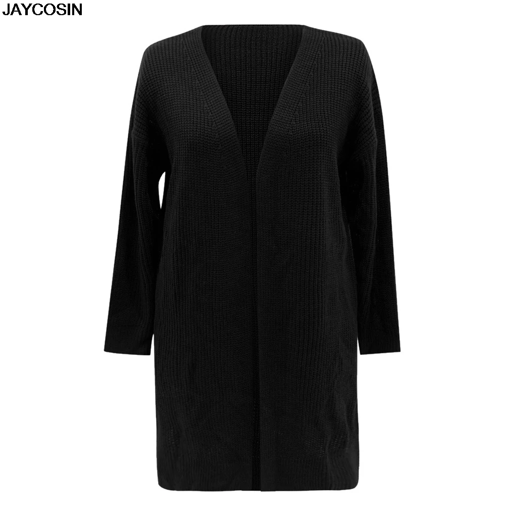 Зимний Кардиган JAYCOSIN 2019 пальто женский длинный однотонный кардиган оверсайз