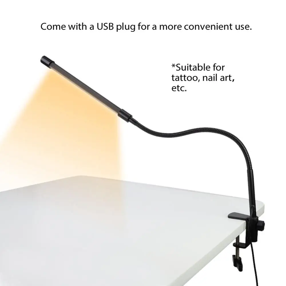 USB светодиодный зажим татуировки лампа Регулируемый 360 градусов под разными
