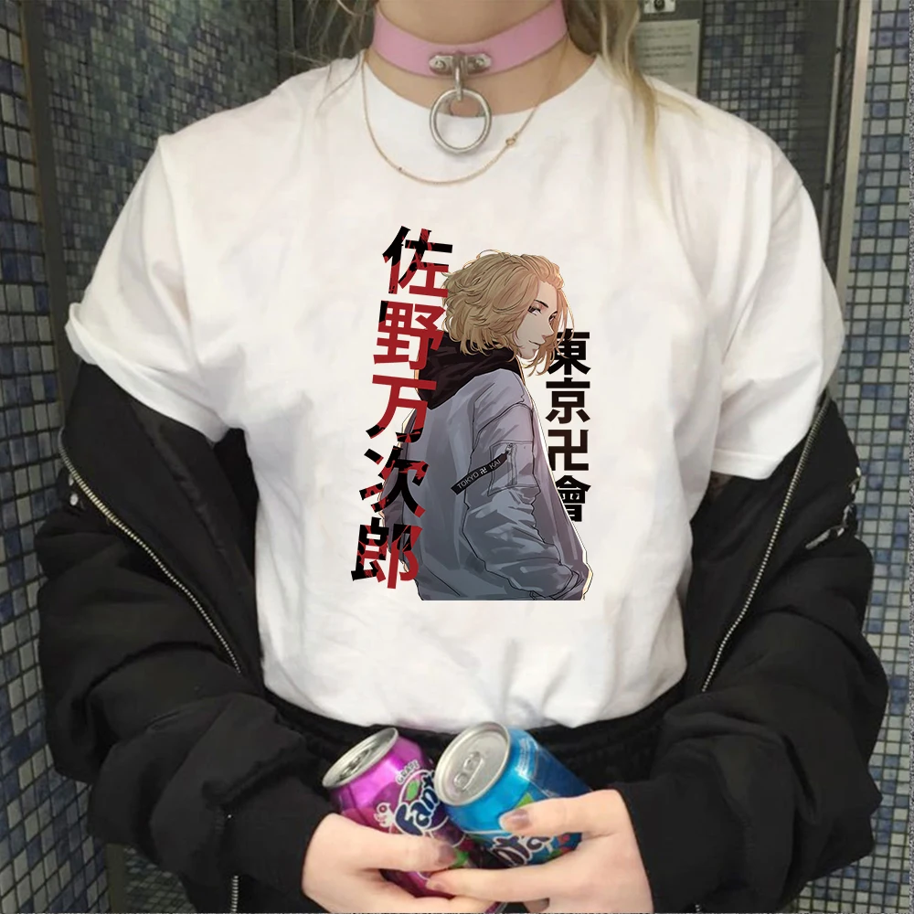 

Футболка с рисунком из японского аниме Токио Мстители майки, повседневные модные футболки в стиле Харадзюку, дышащие топы, унисекс