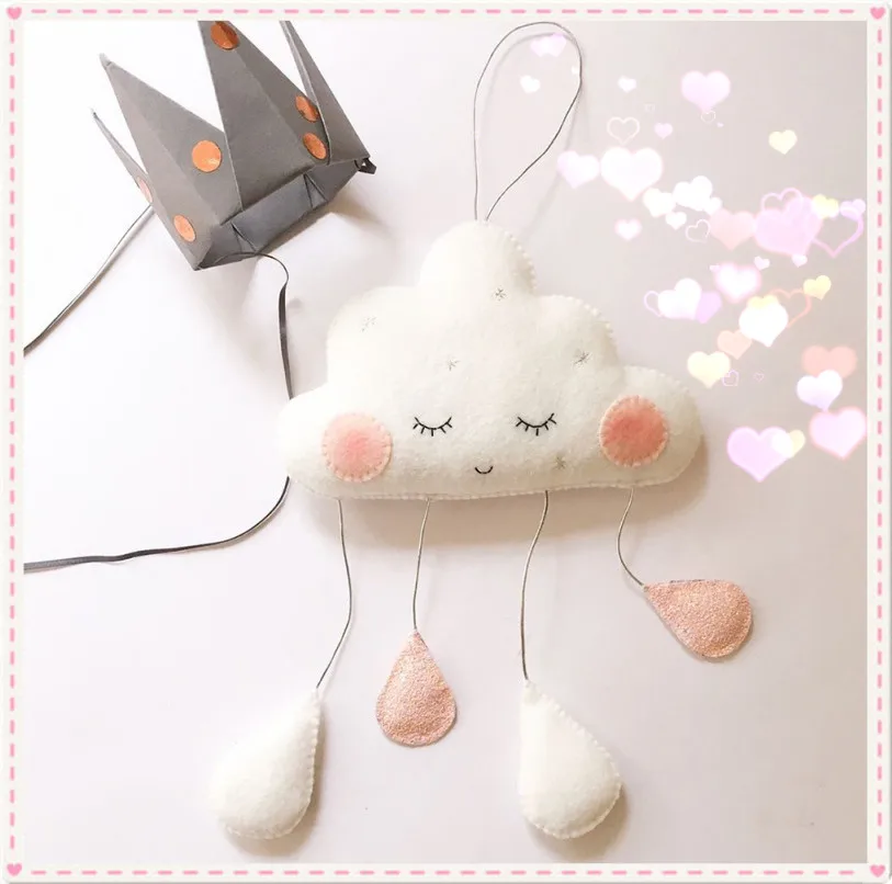 Украшение для детской комнаты в скандинавском стиле Ручная работа Войлок Облако