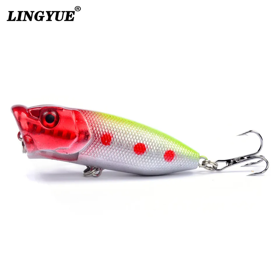 

Hot 1pcs Fishing Lures 6.5cm/12g Topwater Popper Bait 5 Color Hard Bait Artificial Wobblers Plastic Fishing Tackle With 6# Hooks