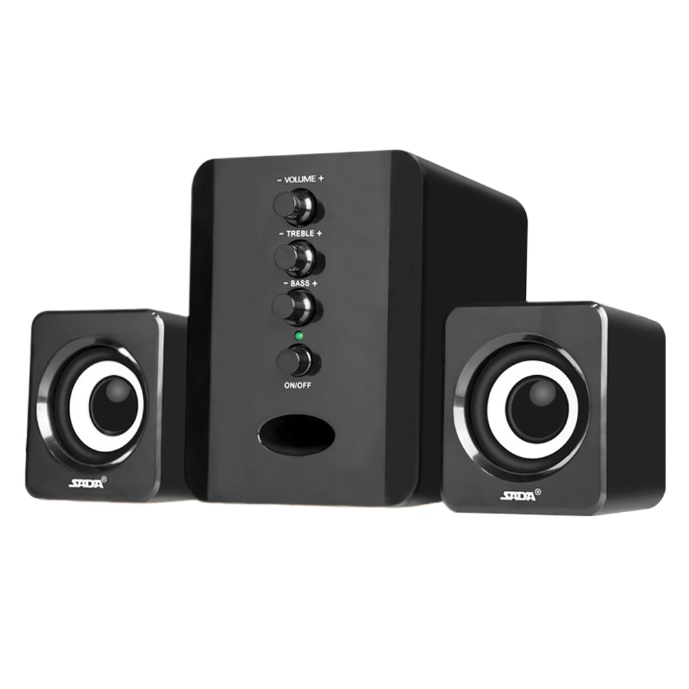 С сабвуфером 3D объемный 3 5 мм разъем портативный Настольный USB 2 1 пластик Мини Бас