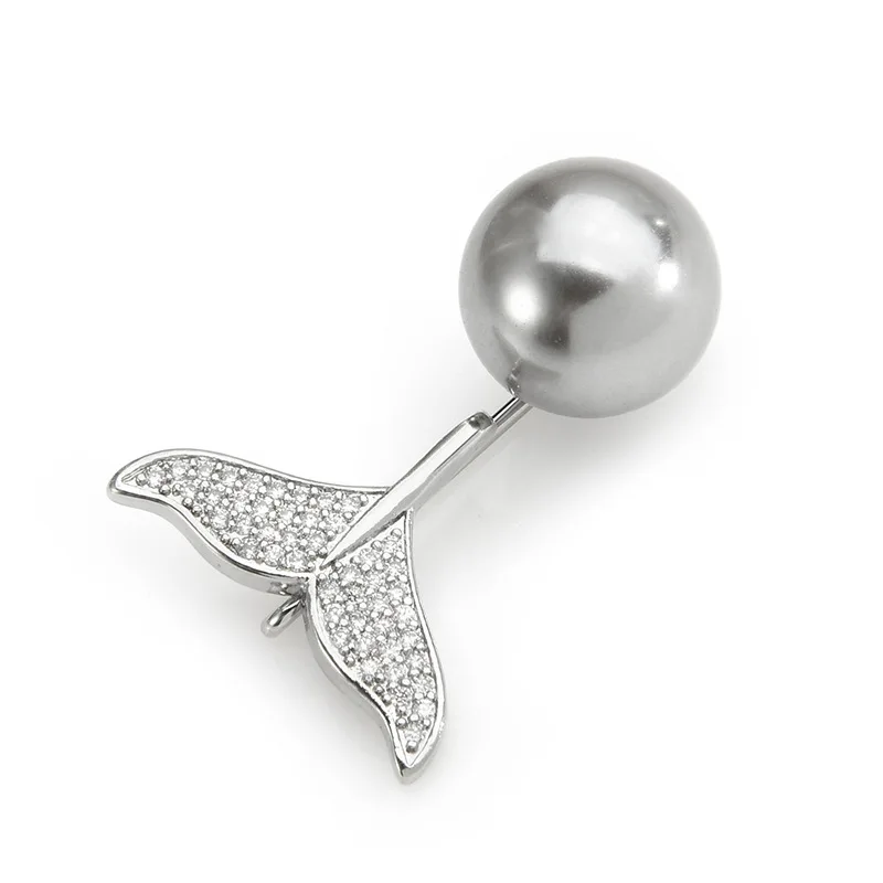Анти блики хвост дельфина жемчуг Простой брошь с застежкой дикий темная Пряжка