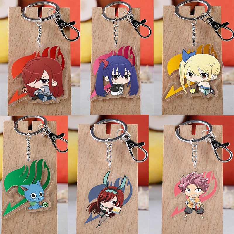 Акриловый брелок с аниме Фея хвост эргономичный Natsu Люси в виде серой счастливой
