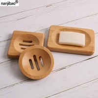 bathroom accessories simple drying wooden soap holder creative bamboo draining soap dish rectangular square round soap tray