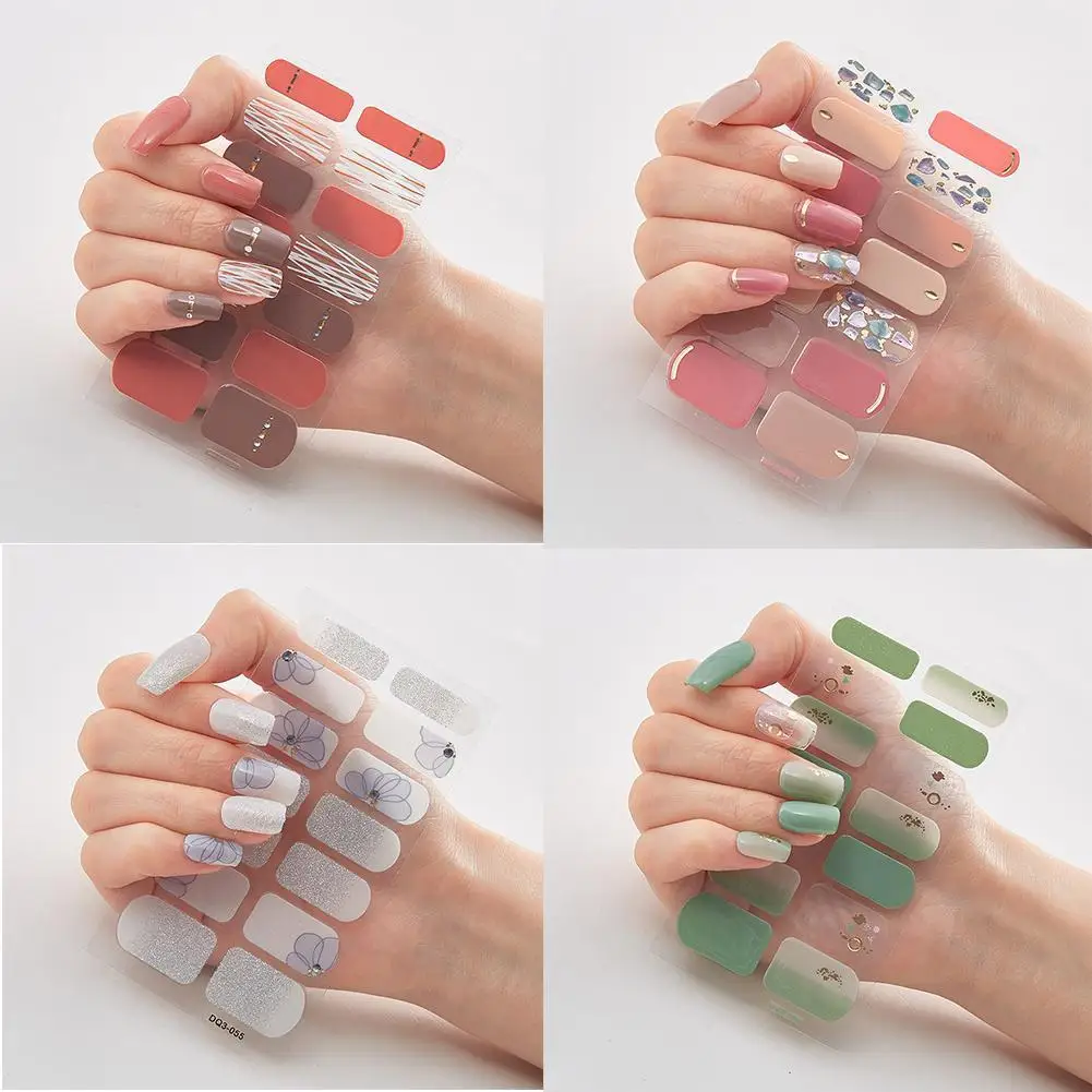 

1PC Full Cover Self-Adhesive Nail Stickers Nail Polish Nail Art Stripe Polish Nail Designer Waterproof E8D7