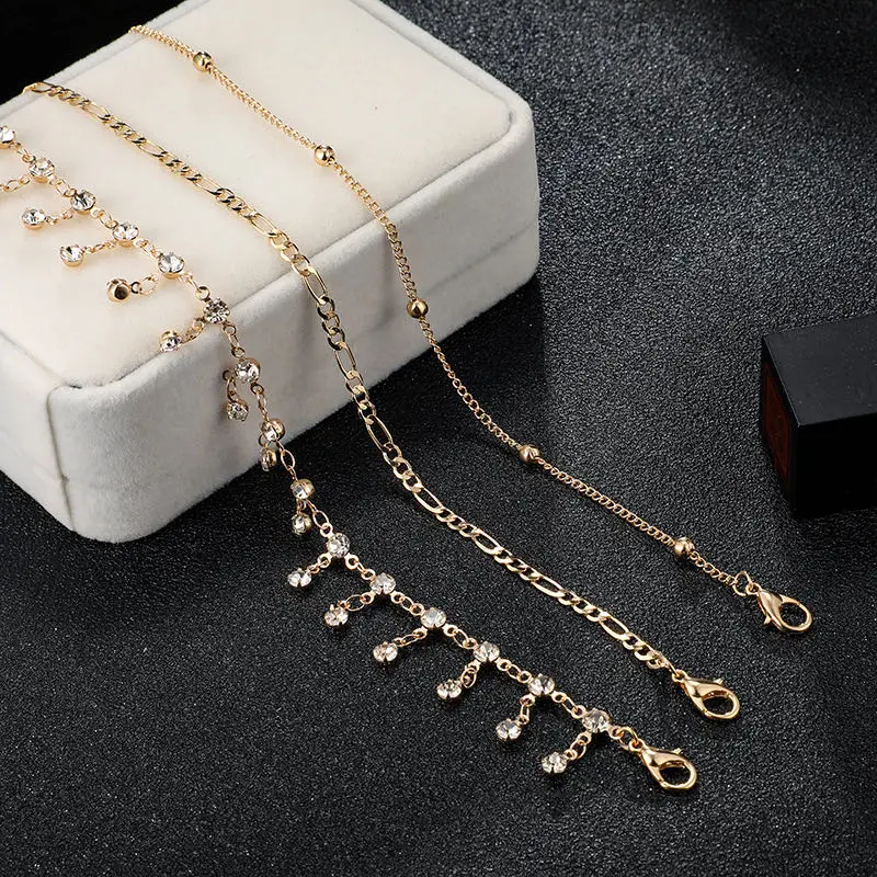 В богемном стиле браслеты и Набор многослойные бусы Стразы Подвеска с бахромой