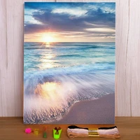 landscape sunset printed water soluble canvas 11ct cross stitch diy embroidery patterns dmc threads handmade decor