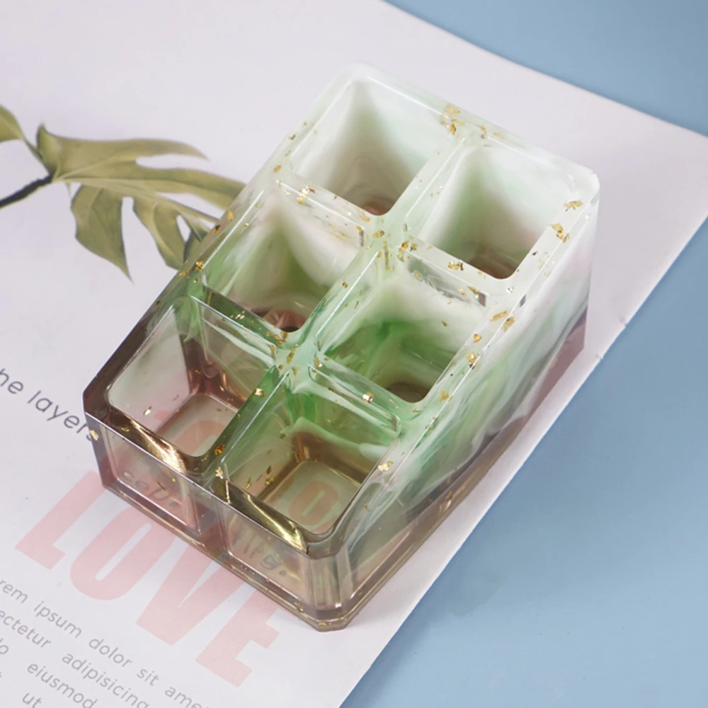

1pcs 6 Cavity Lipstick Storage Box Silicone Mold Pigment Bottle Storage UV Resin Mold Handmade Crystal Epoxy Resin mold
