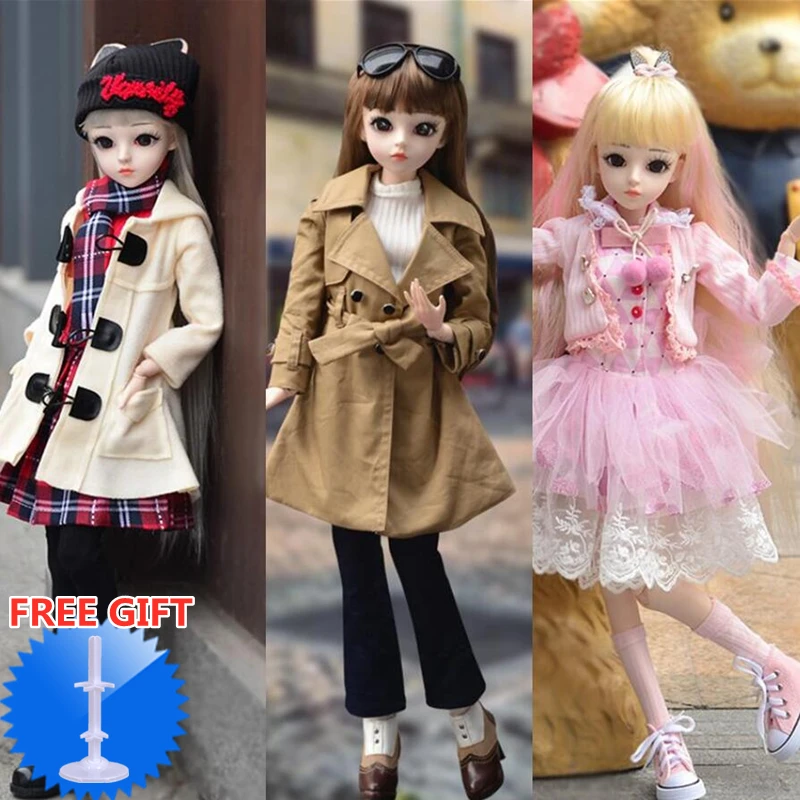 18 подвижные суставы BJD кукла 1/3 с Полный комплект одежды Искусственные парики