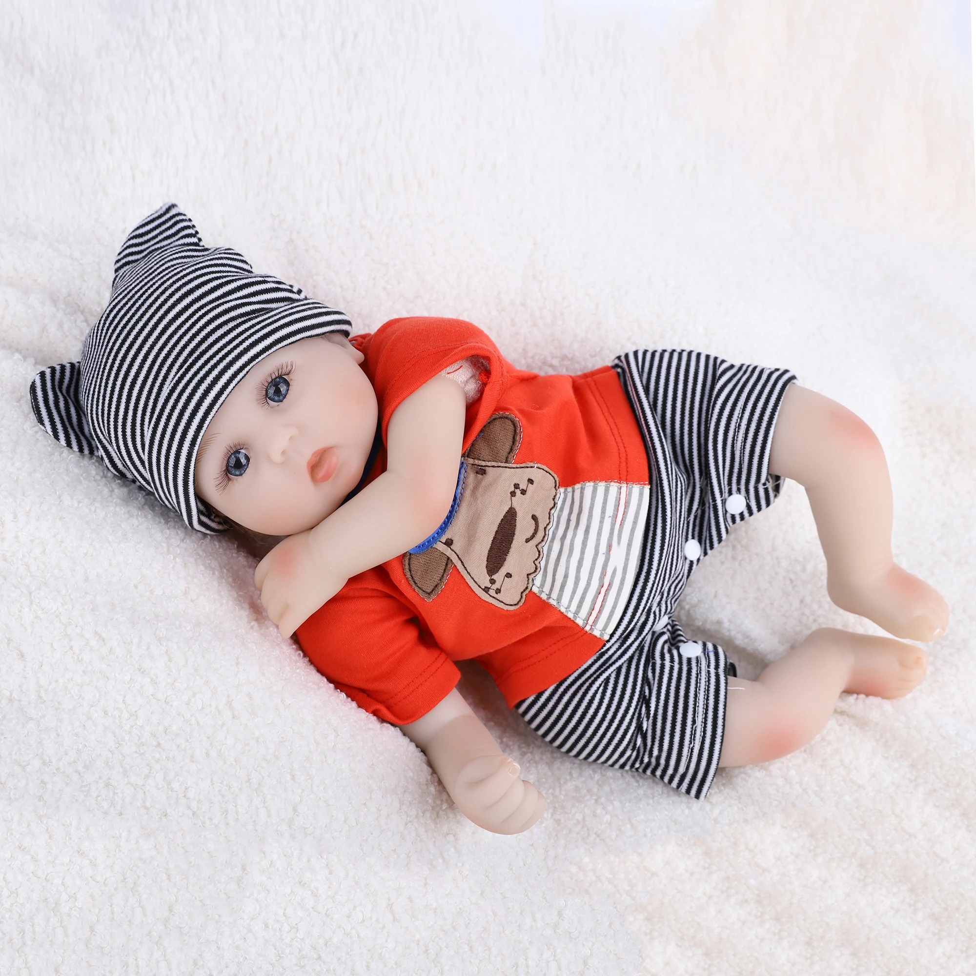 Кукла реборн 45 см с милыми большими глазами для мальчиков высококачественная