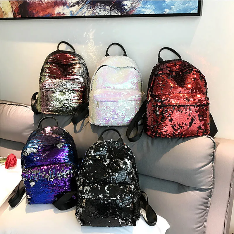 Женский рюкзак с мозаикой и блестками модный школьный ранец из искусственной