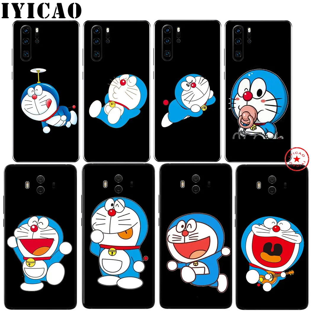 IYICAO с принтом дораемон черный мягкий чехол для huawei Коврики 30 20 10 Lite рro Y9 Y7 Y6 Prime 2018