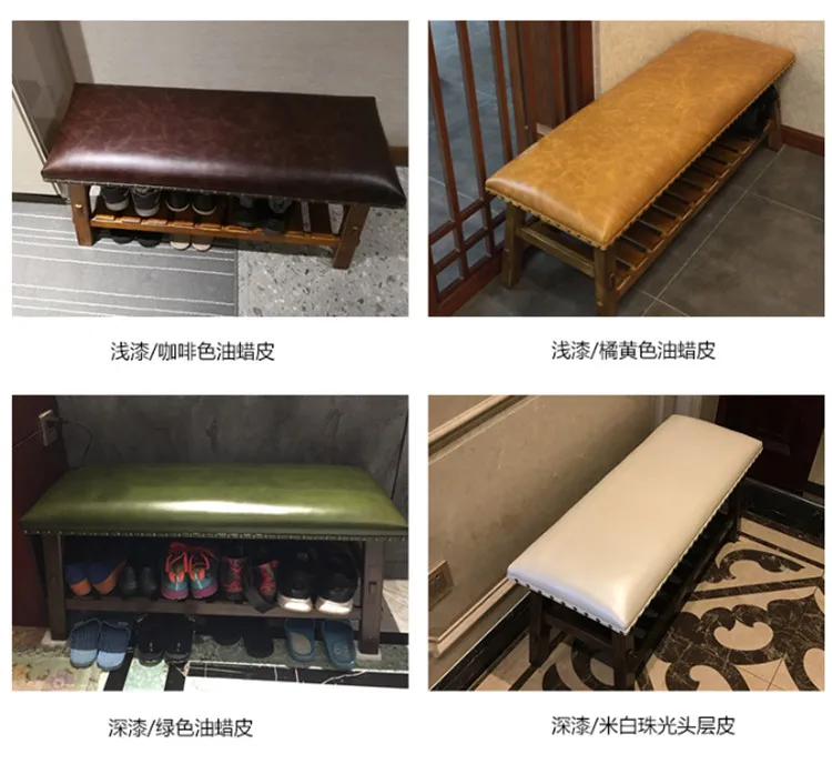 

American solid wood shoe stool home door Nordic door shoe stool sitable shoe rack shoe cabinet simple