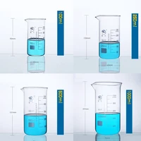 1set 100ml2505001000ml borosilicate graduated glass beaker in tall form glass measure cup beaker laboratory equipment