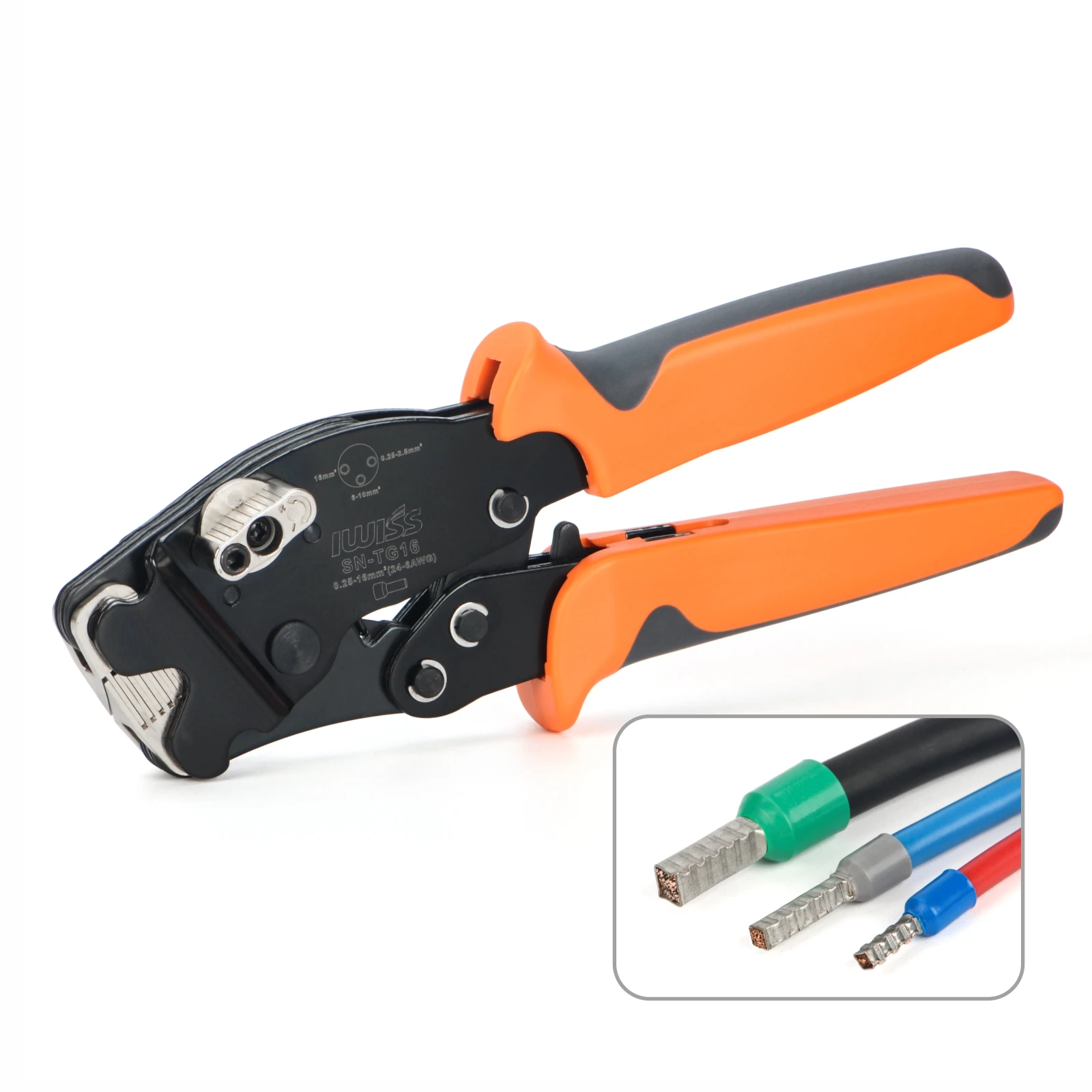 

Ferrule Crimping Tool Kit 0.25-10mm²/AWG 24-6 Self-adjustable Ratchet Ferrule Crimper Plier for Wire Terminals Cables End-sleeve