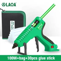 laoa hot melt glue gun set with bag 40 100w thermo electric adhesive adhere pu flower gift with 30 sticks tools set