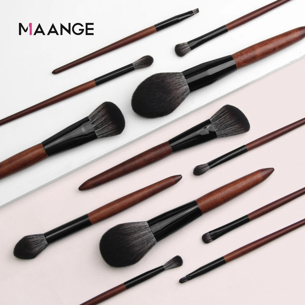 

MAANGE Professional 11/12Pcs Makeup Brush Set Foundation Powder Blending Shadow Bend Eye Liner Base Cosmetic Brushes Maquiagem