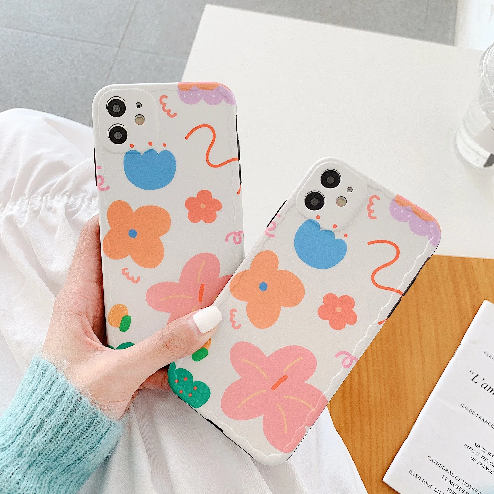

Japanese art Flowers Simple line Phone Case For iPhone 11 Pro Max case Cute Silicone cover for iPhone XS MAX XR X 7 8 Plus Case