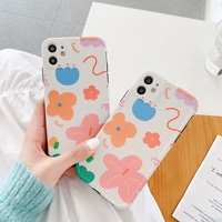 japanese art flowers simple line phone case for iphone 11 pro max case cute silicone cover for iphone xs max xr x 7 8 plus case