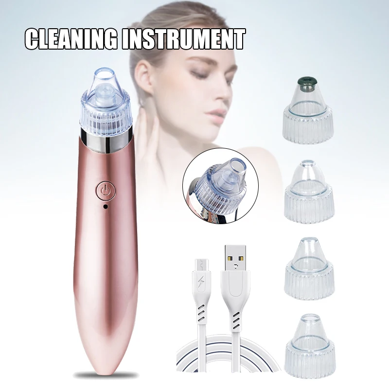 

Blackhead Removal Electronic Facial Pores Vacuum Cleaning Tool USB Rechargeable 5 Speed Adjustment 3 Head Replacement M2