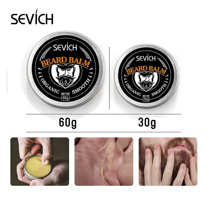 Sevich натуральный бальзам для бороды Профессиональный кондиционер продукты Уход за бородой 60 г органический воск для усов бороды Гладкий Стайлинг