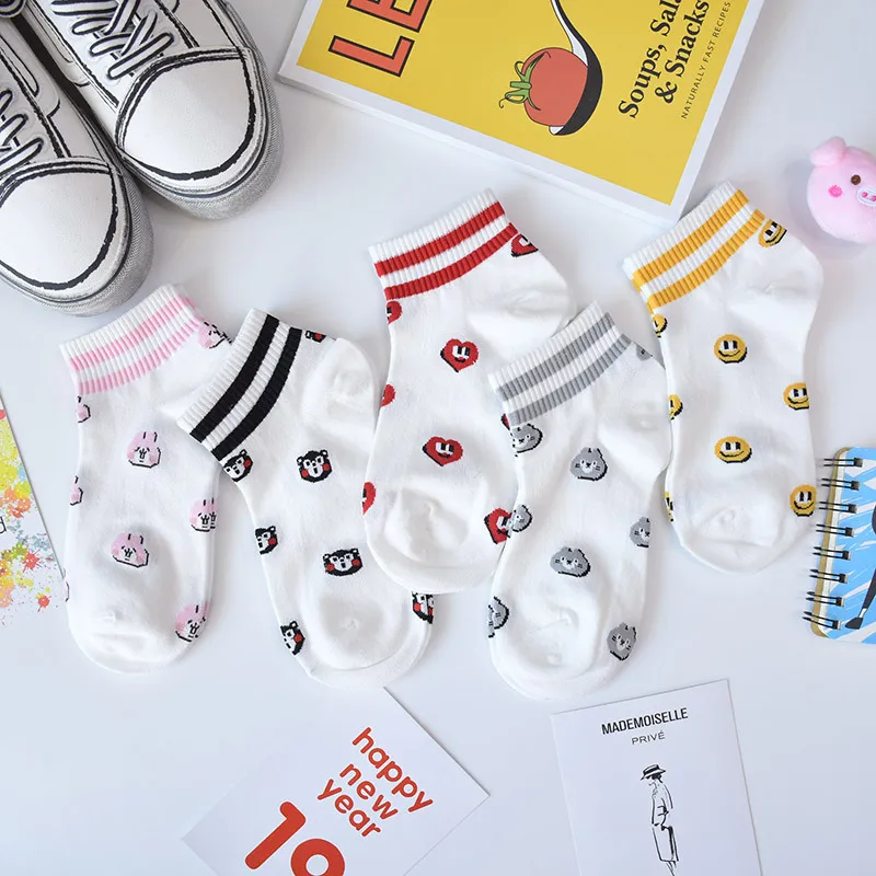 Женские хлопковые носки мягкие и удобные тянущиеся забавные повседневные