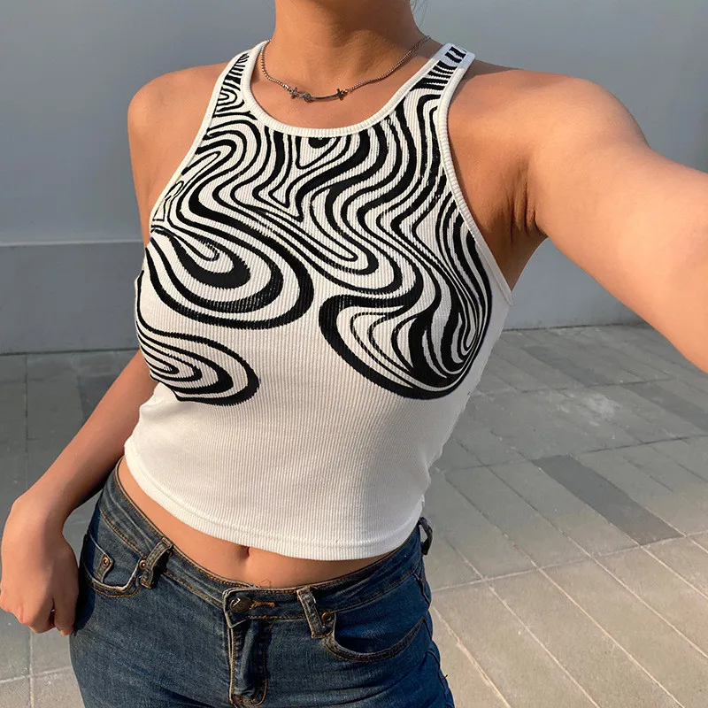 

hirigin Paisley Print Sexy Women Tube Tops Cropped Tank 2021 Sleeveless Bodycon Summer Y2K Female Short Vest Club Streetwear