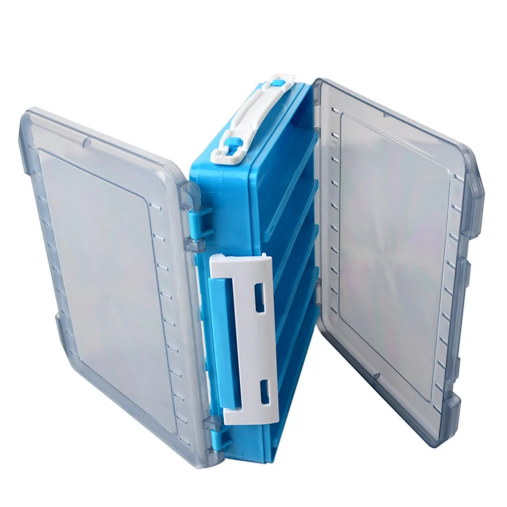 

Двусторонняя коробка для рыболовных инструментов, рыболовные аксессуары, приманки, крючки, чехол, коробка-органайзер для рыболовных снасте...